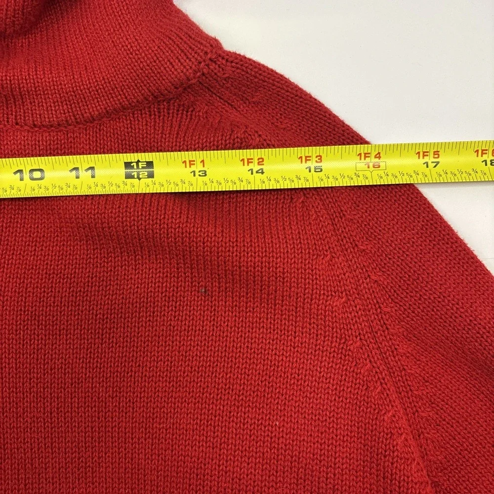Vtg Lauren Ralph Lauren Active Red 1/4 Zip Knit Pullover‎ Sweater Women's Sz XL